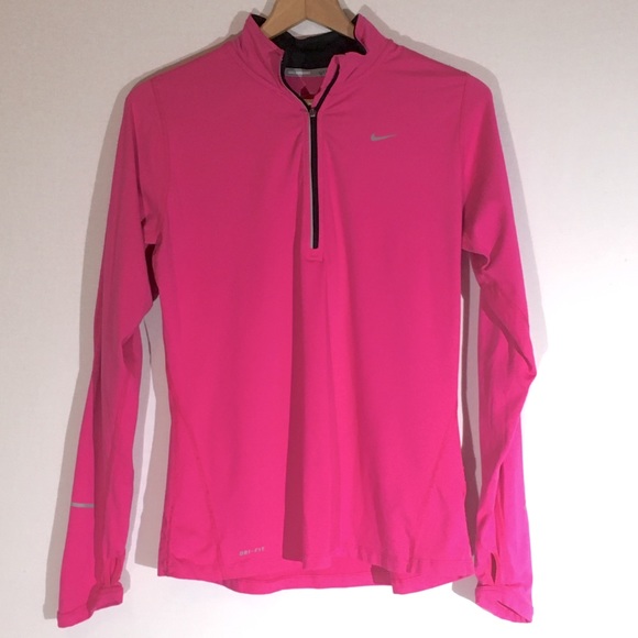 Nike Running Pink 1/4 Zip Pullover Medium - Picture 1 of 6